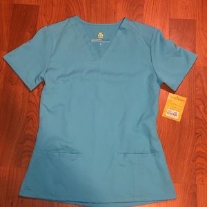 NWT Ultrasoft Light Blue Scrub Top